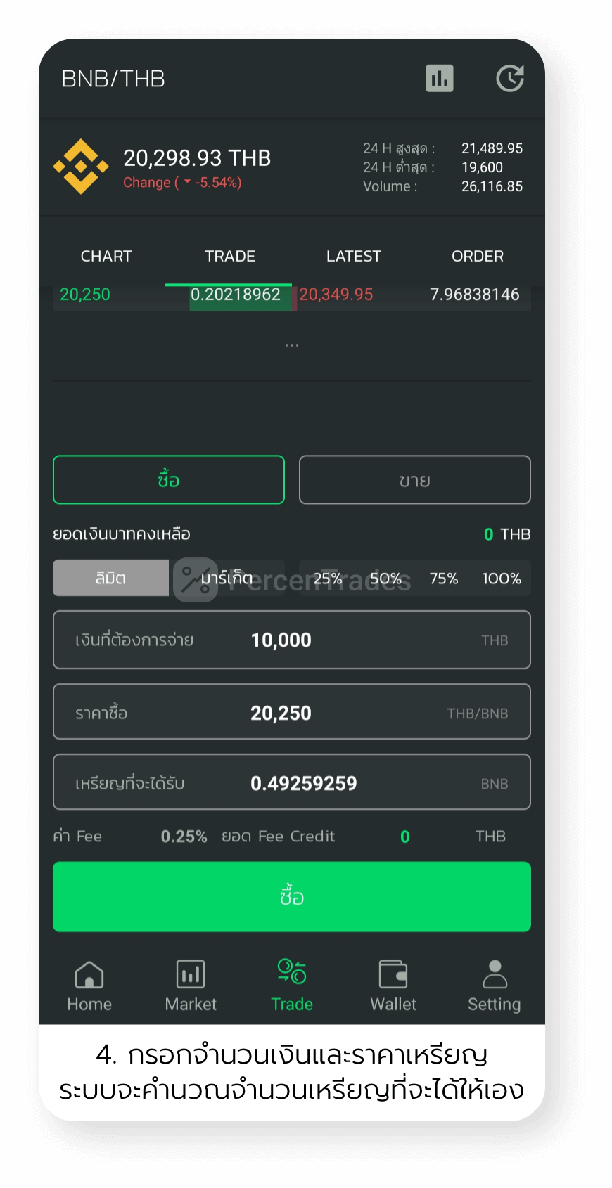 Howto buy a coin in Bitkub app 4
