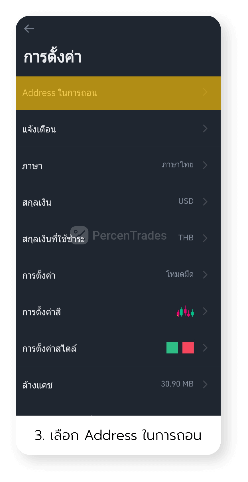 Howto whitelist address in Binance app 3