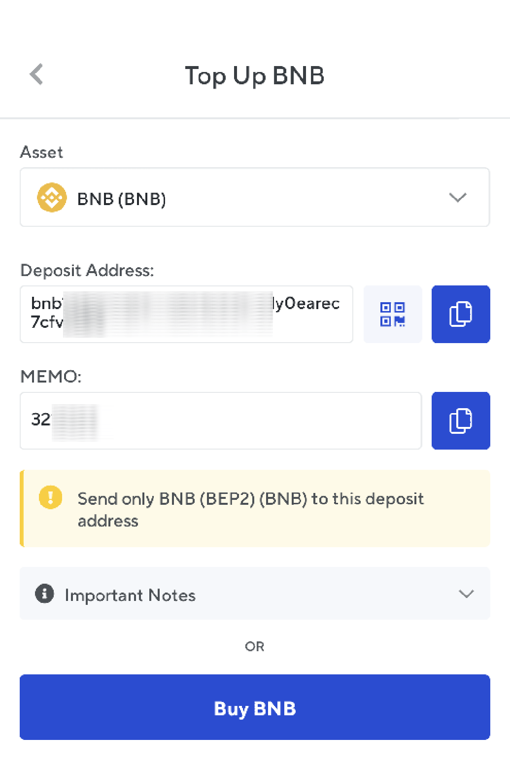 Nexo deposit asset page