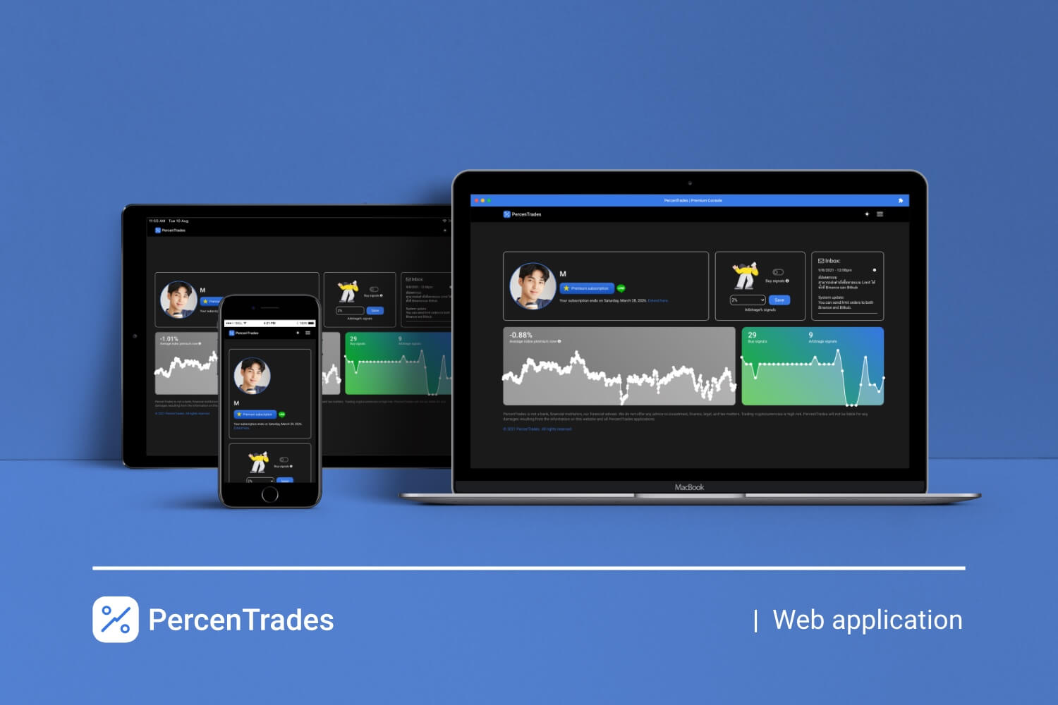 PercenTrades Premium Plan dashboard